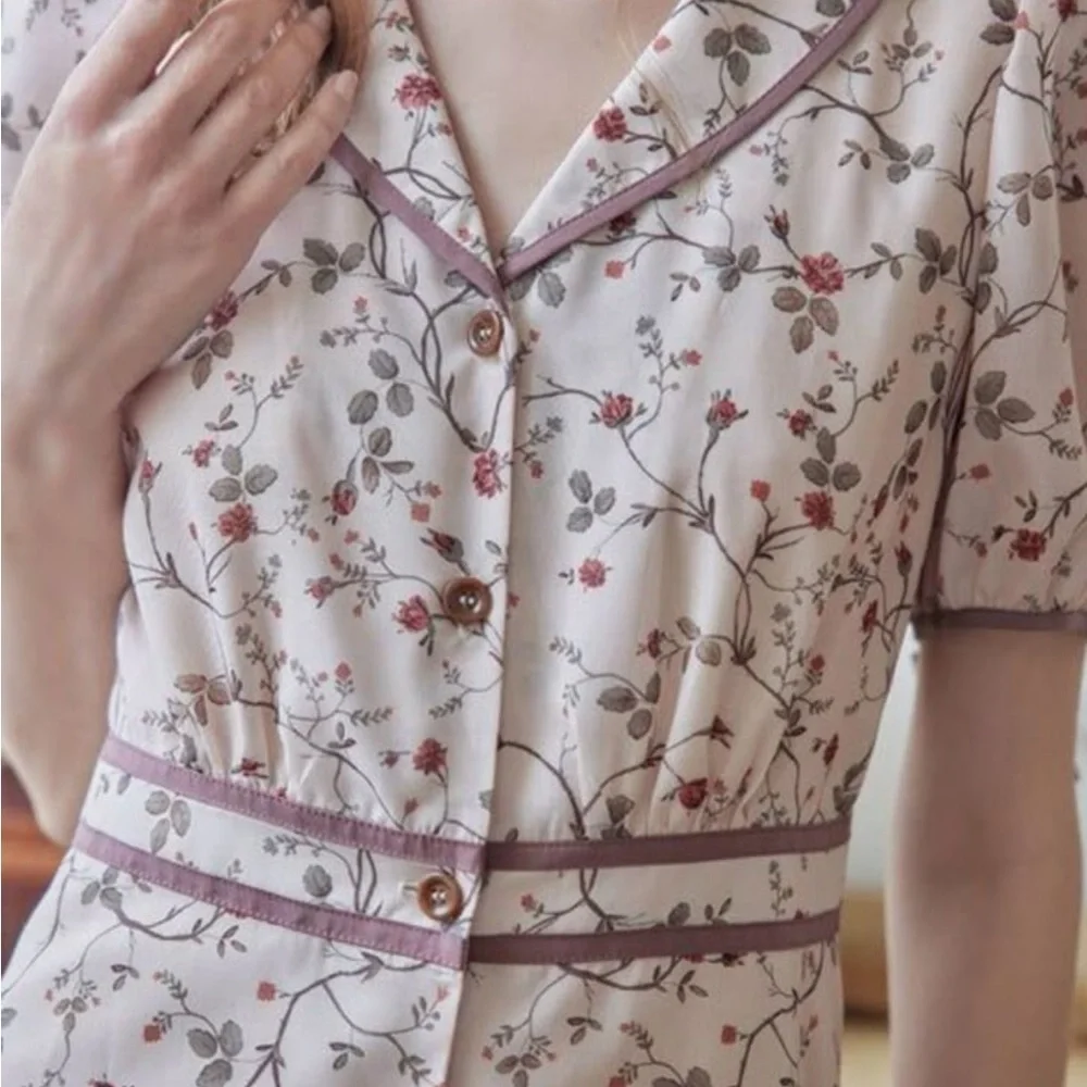 Simple Retro Maxi Dress Cottagecore Feminine
Modest Traditional Large - Picture 7 of 7